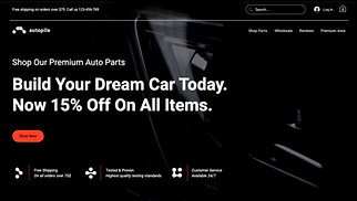 Template eCommerce per siti web - Rivenditore di ricambi per auto
