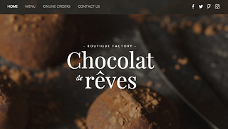 Hjemmesideskabeloner til Catering & kokke - Chokoladebutik