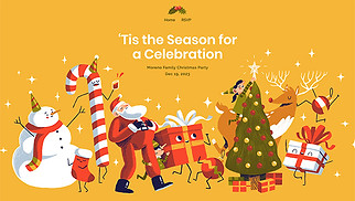 Evenementen website templates - Kerstfeest uitnodiging