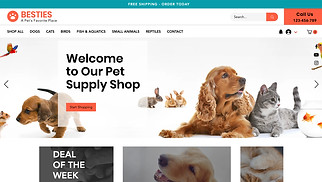 Hemsidemallar för Veterinär & husdjur - Butik för husdjurstillbehör