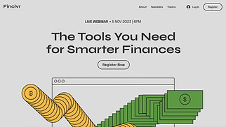 Etkinlik ve Organizasyon site şablonları - Finans Teknolojisi Web Semineri
