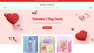 Template eCommerce per siti web - Negozio online di biglietti d'auguri per San Valentino