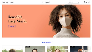 eCommerce website templates - Face Mask Shop