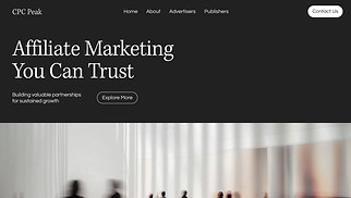 Marketing & Advertising website templates - Affiliate Marketing Portfolio (Dark)