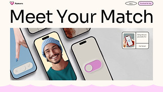 One Page website templates - Dating App Landing Page (Playful)