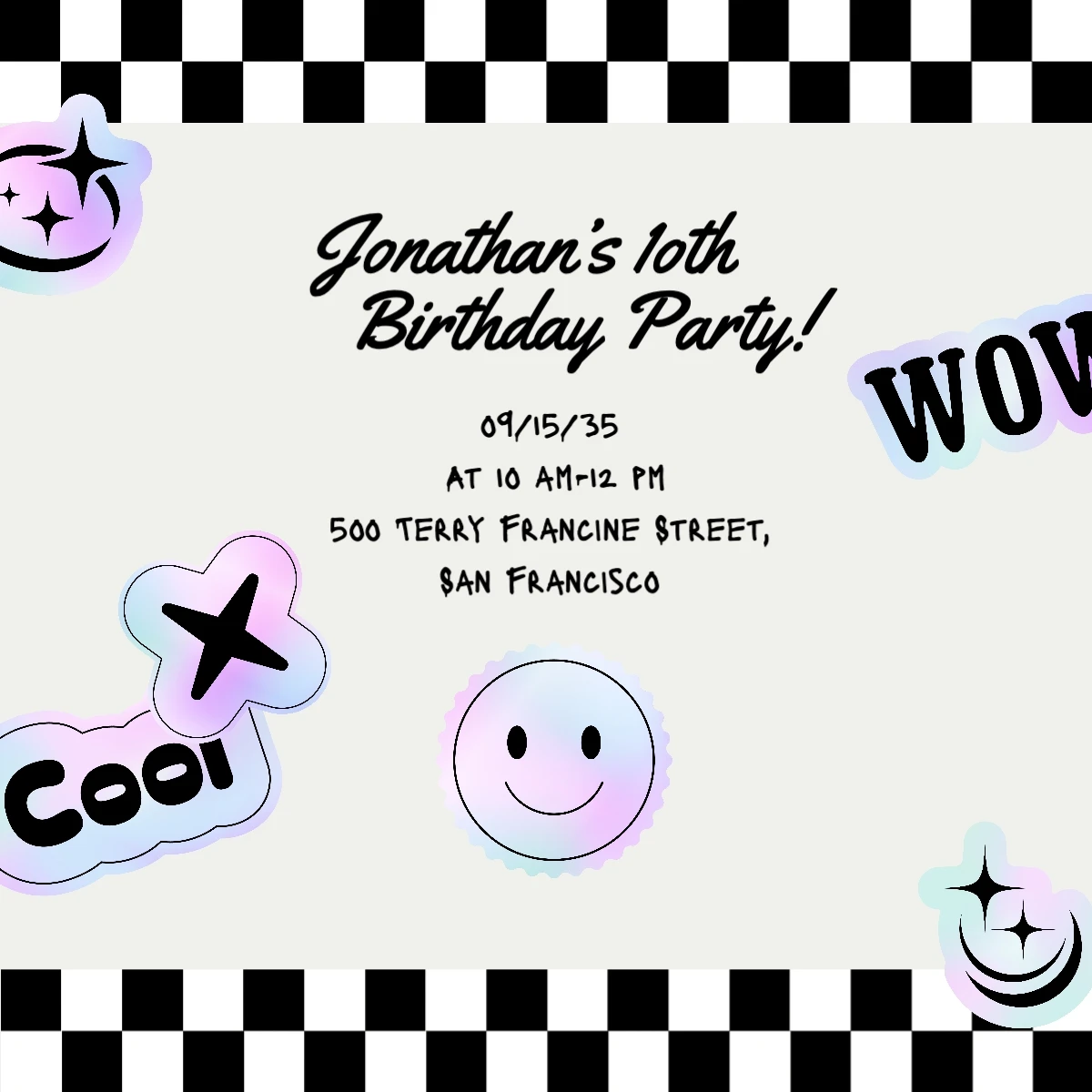 Pop Playful  Birthday Invitation