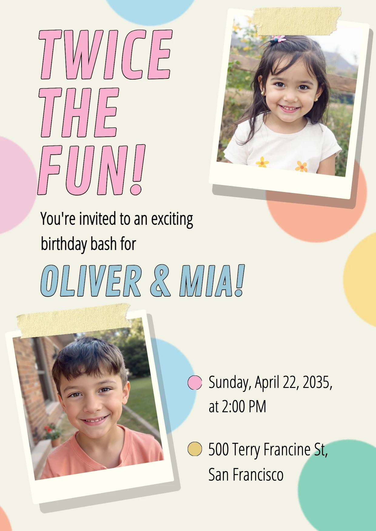 Playful Illustrative Collage Birthday Invitation