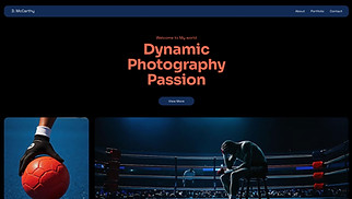 Portfolios website templates - Sporting Events Photographer (Dark)