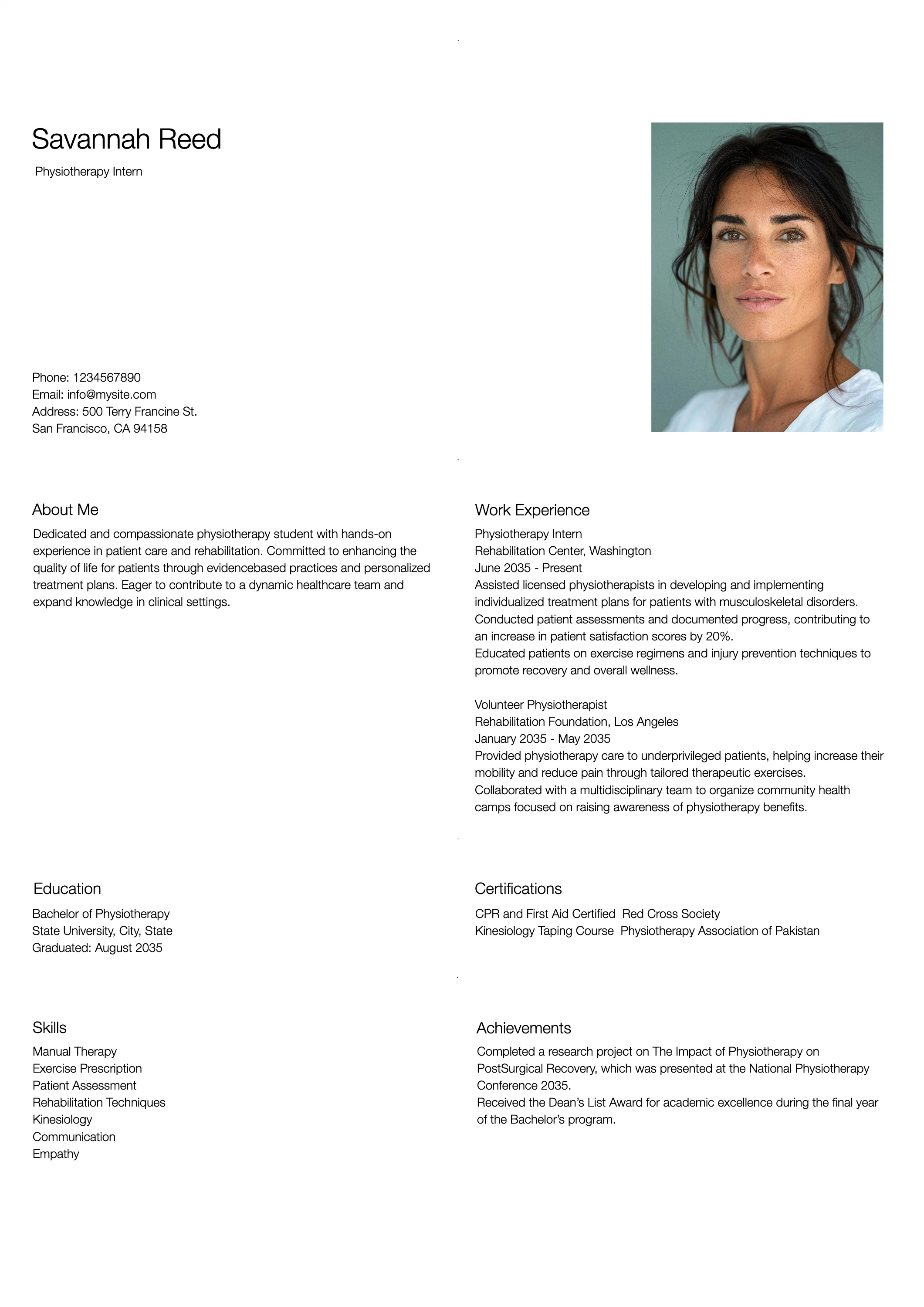 Simple Professional  College  Resume