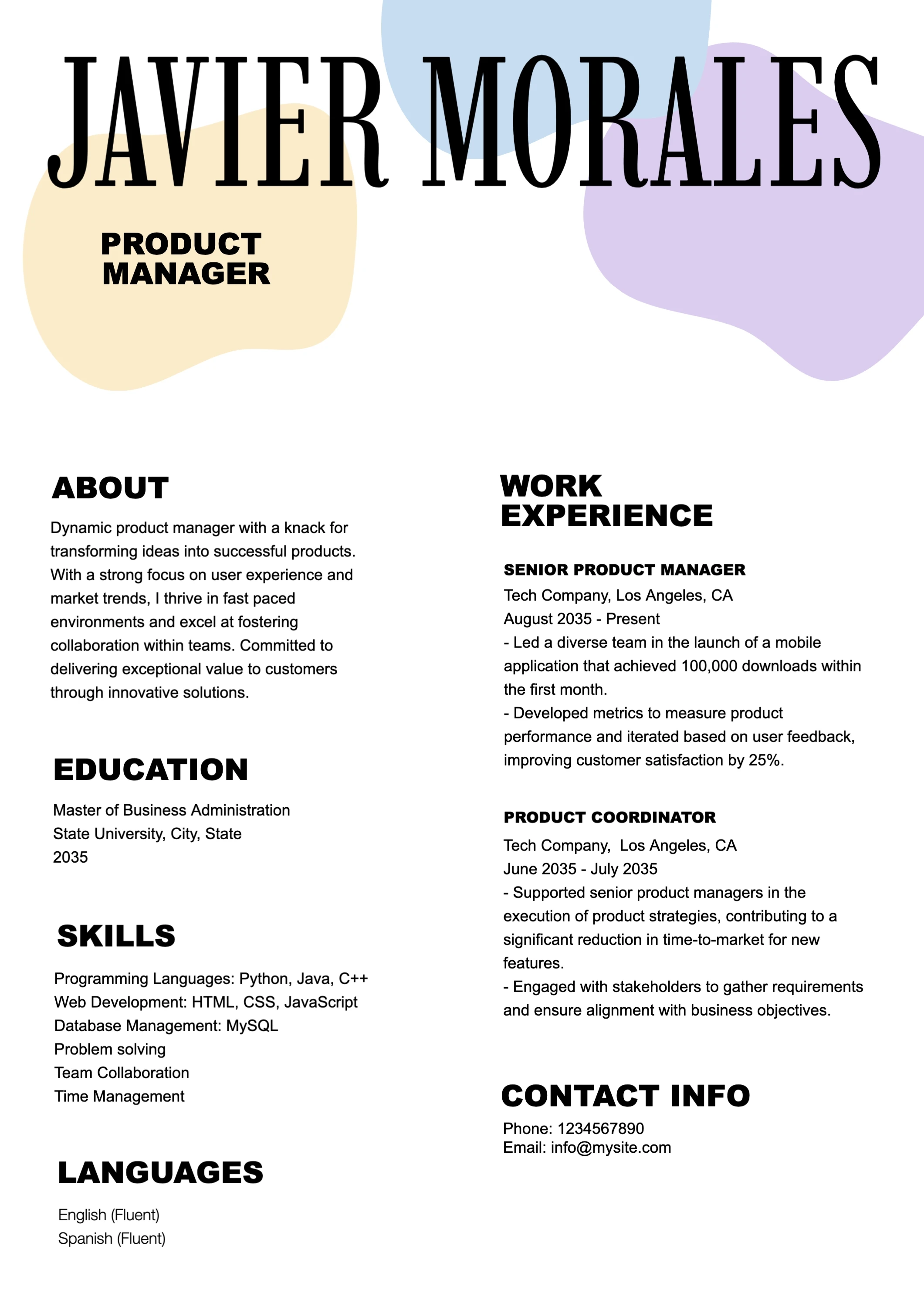 Minimalist Pastel Modern  Resume