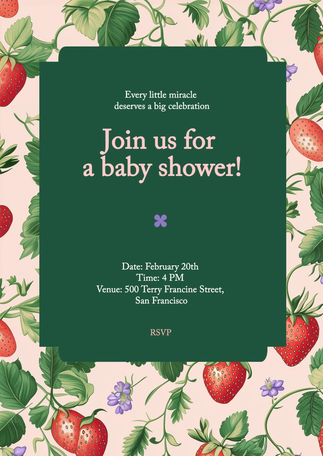 Classic Floral Baby Shower Invitation