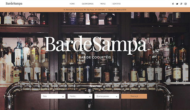 Restaurantes e Comida website templates – Bar de Coquetéis