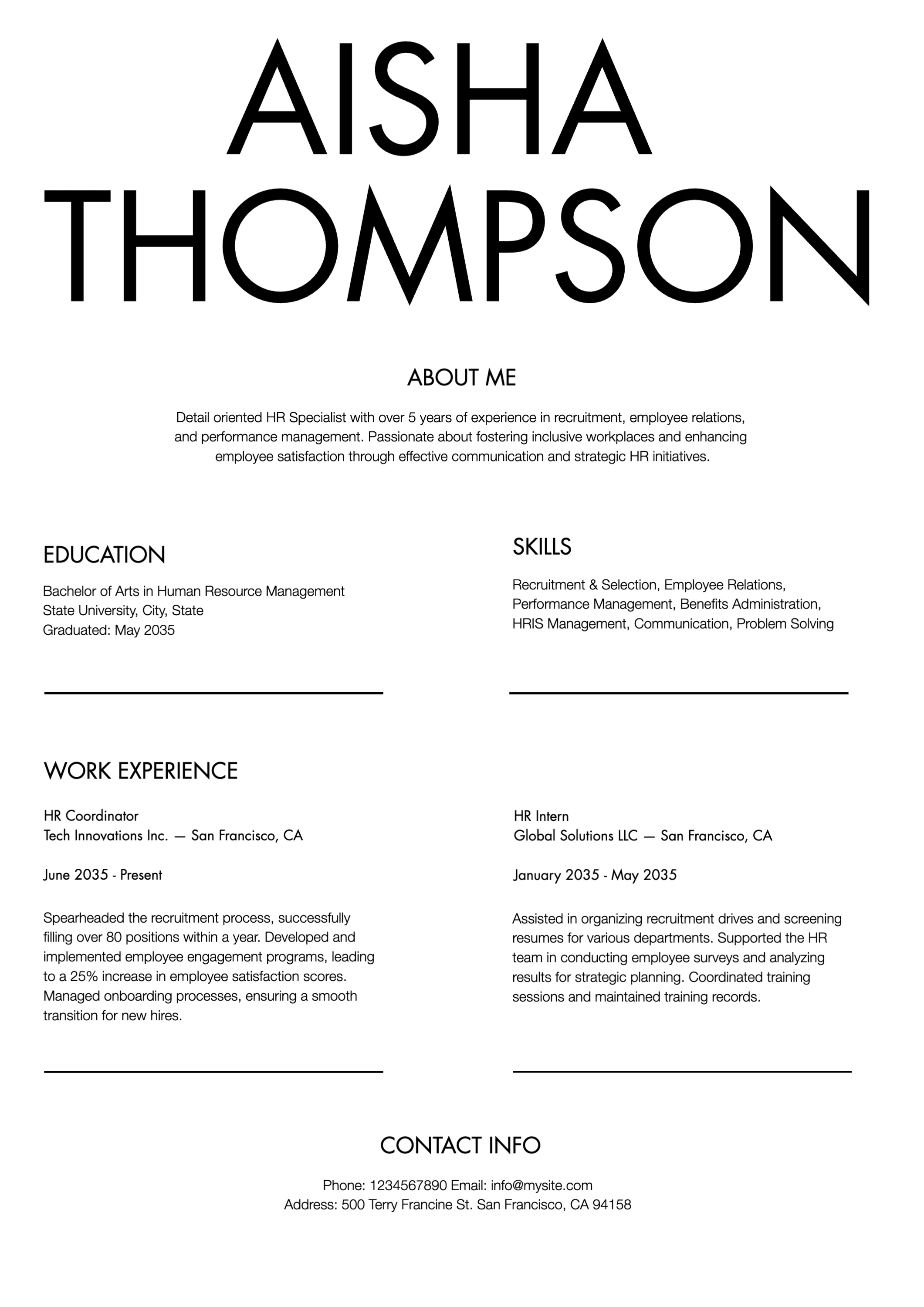Minimalist Clean Modern  Resume