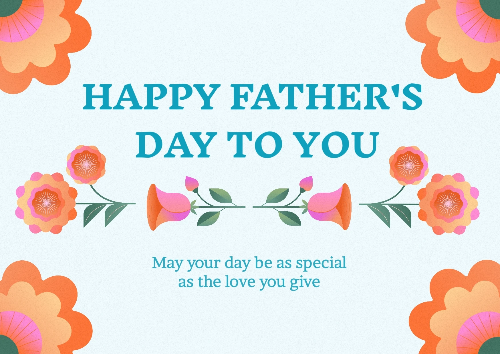 Retro Floral Father's Day Greeting Card