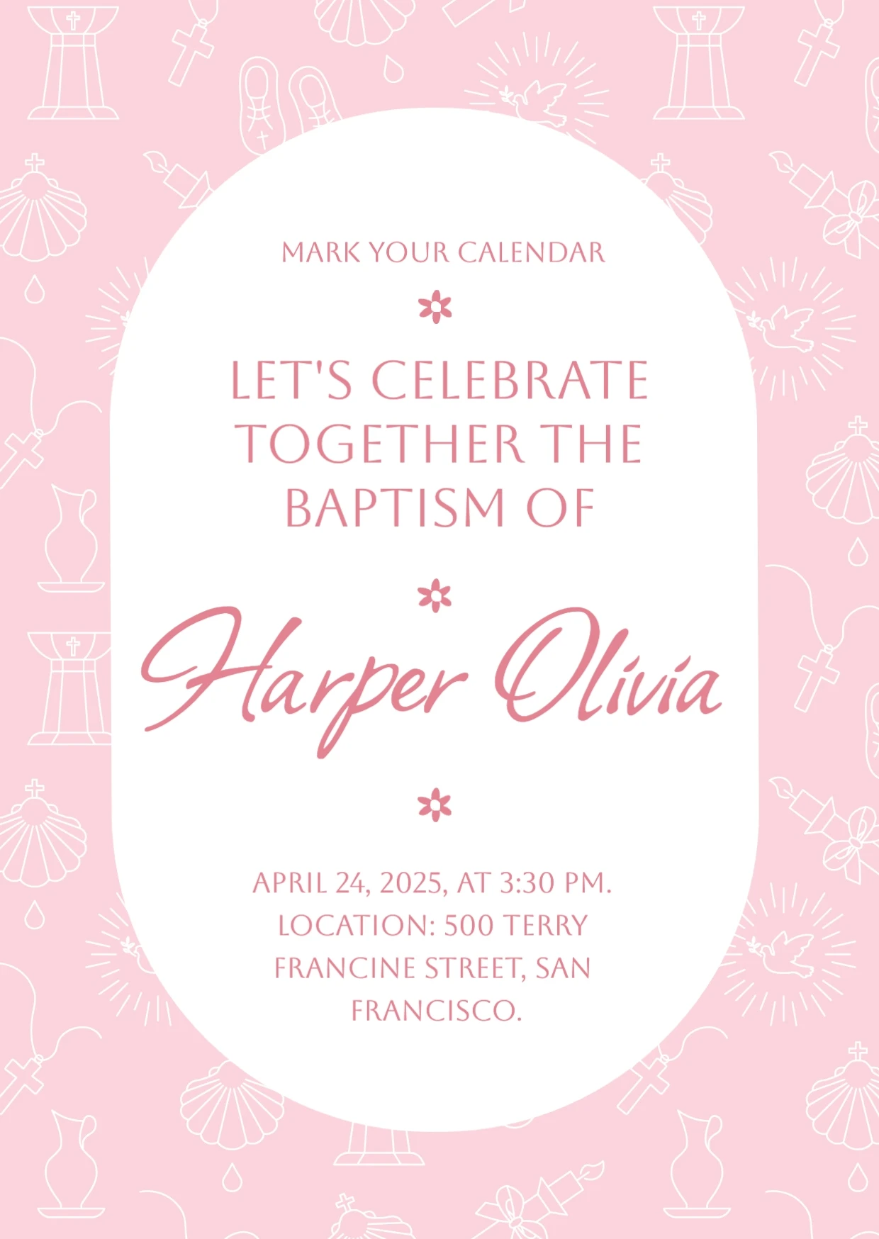 Playful Cute  Baptism Invitation