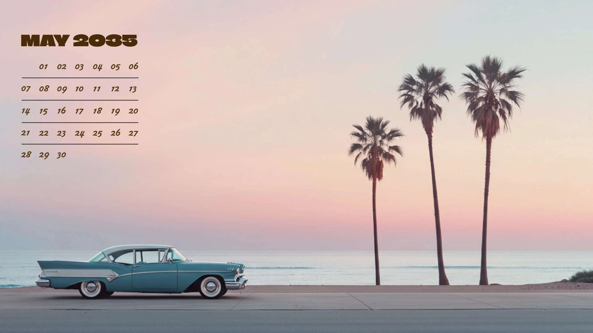 Vintage Pastel Beach Desktop Wallpaper