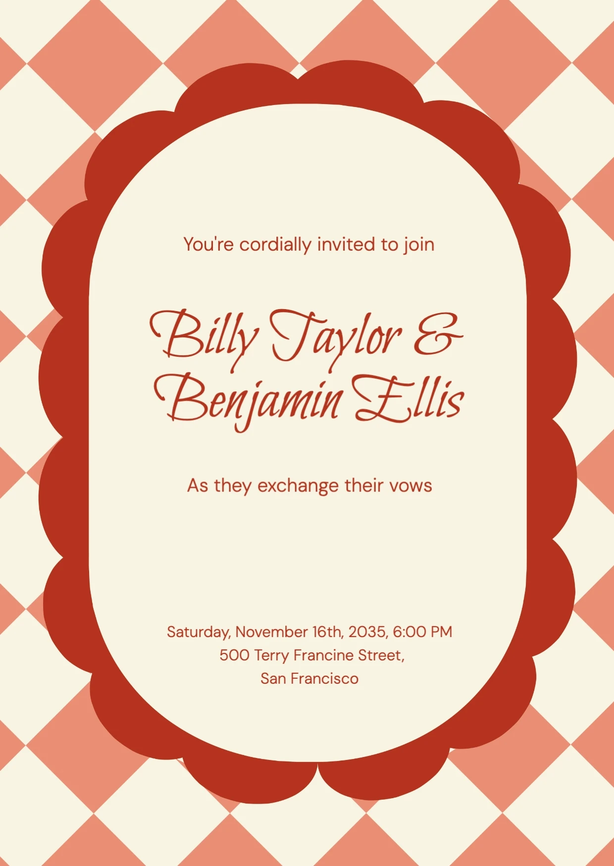 Retro Playful  Wedding Invitation
