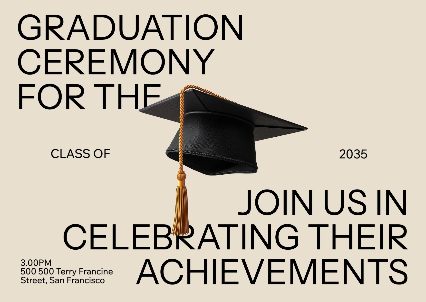 Bold Modern  Graduation Invitation
