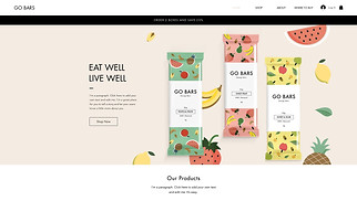 Comidas y Bebidas plantillas web – Empresa de barritas de snack