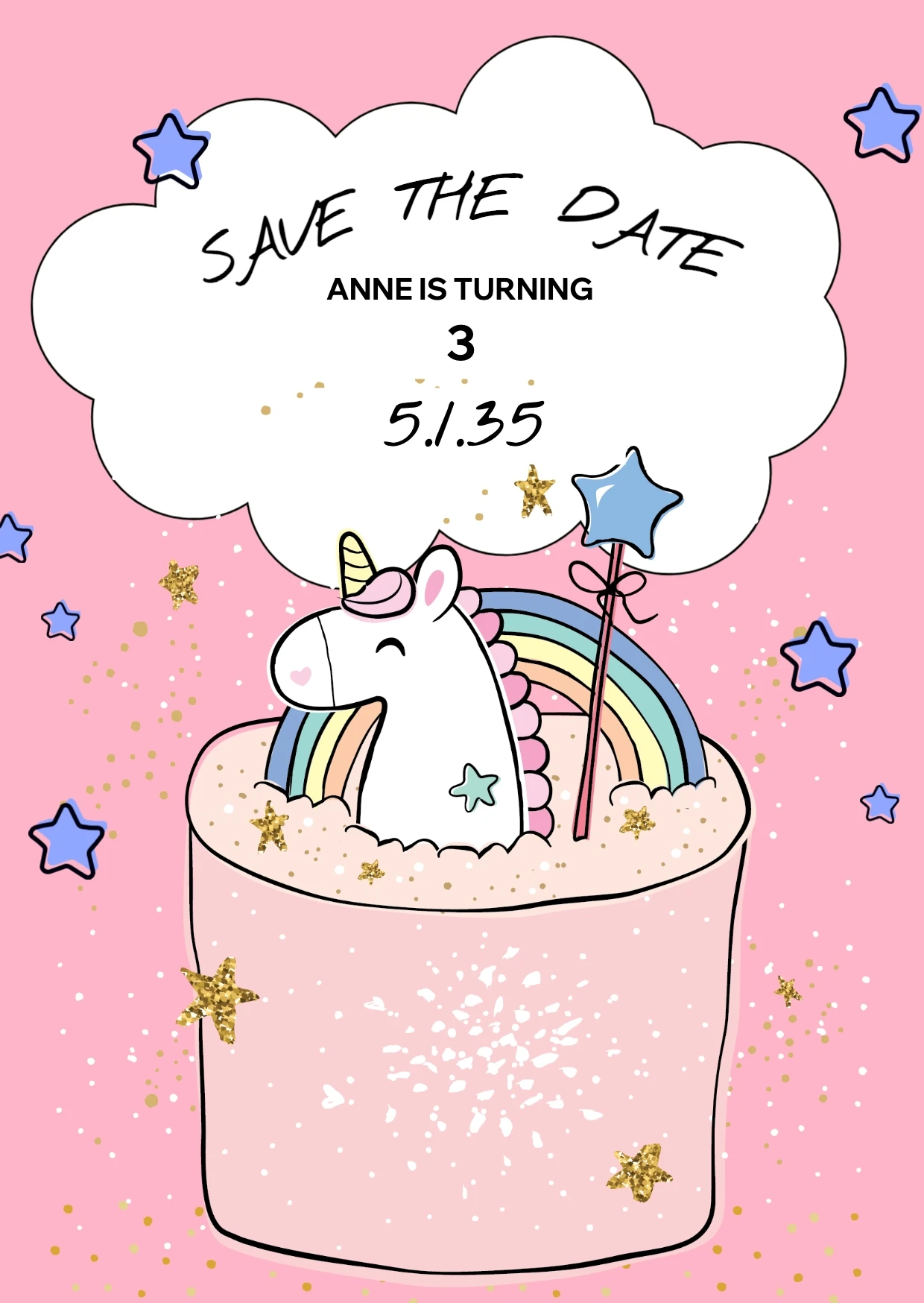 Playful Cute Illustrative Birthday Invitation