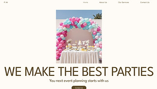 Event Production website templates - Party Planner (Festive)