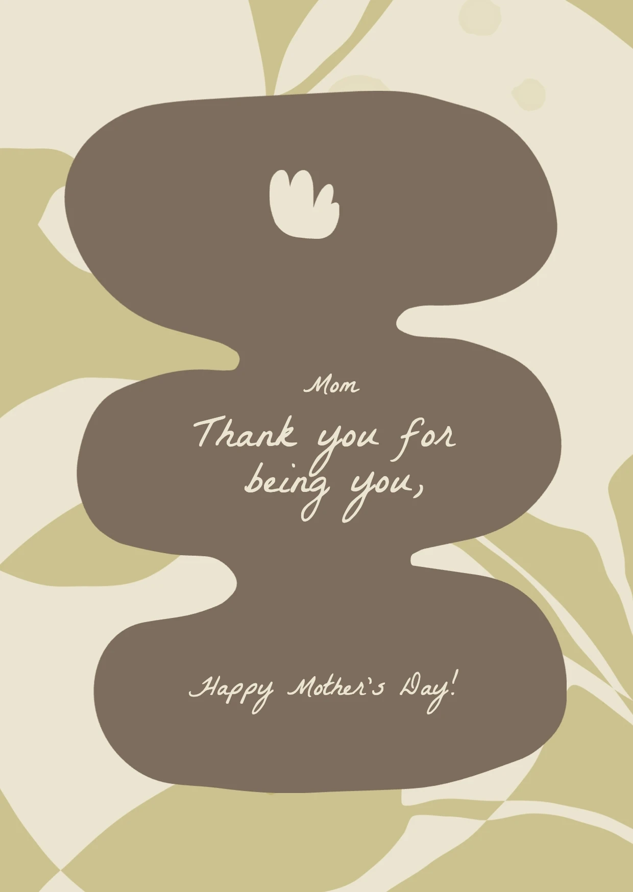 Organic Abstract Mother's Day Greeting Card