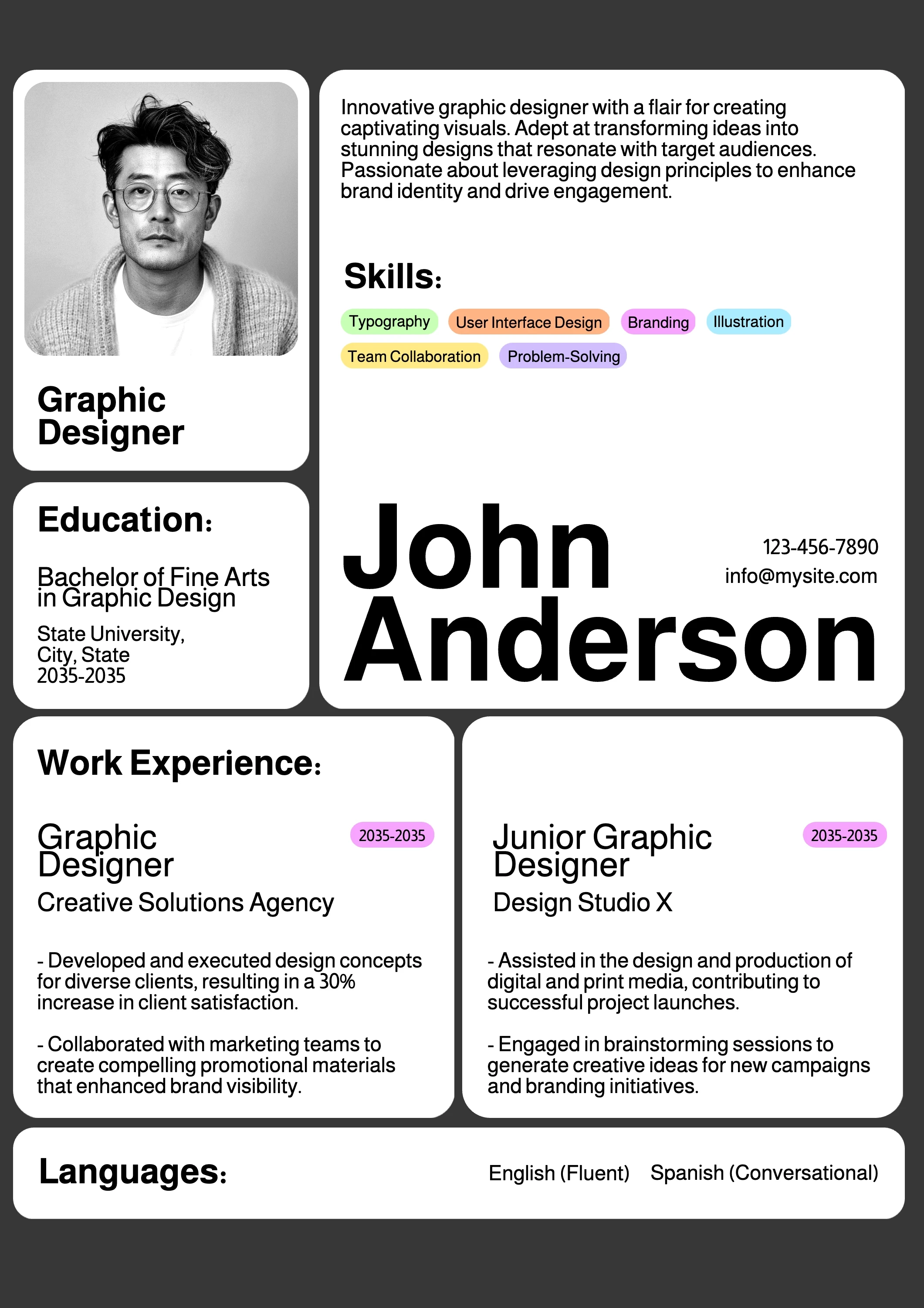 Pop  Graphic Designer Resume