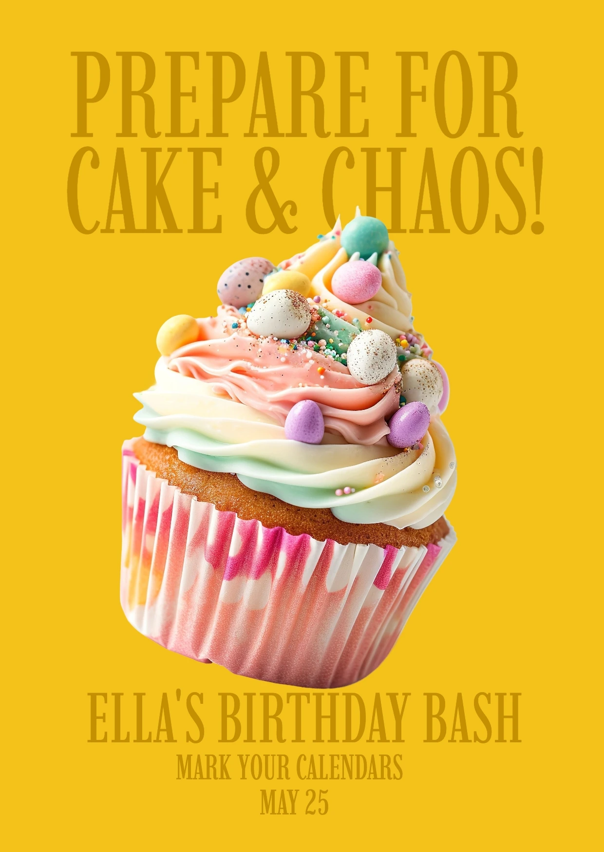 Playful Colorful 3D Save The Date Birthday Invitation