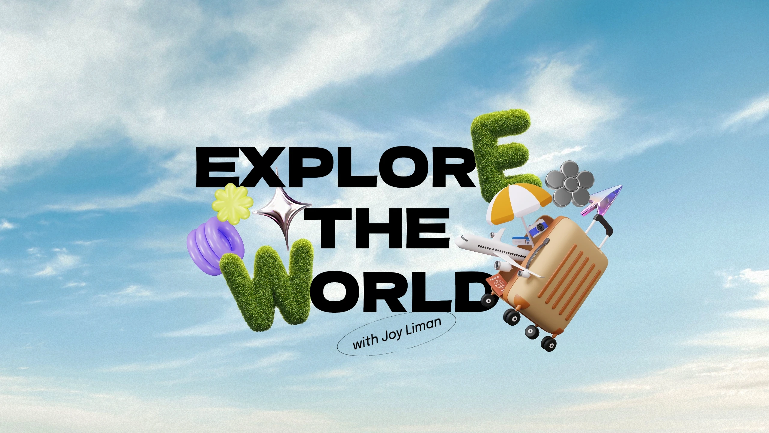 Playful 3D Collage Travel & Hospitality YouTube Banner