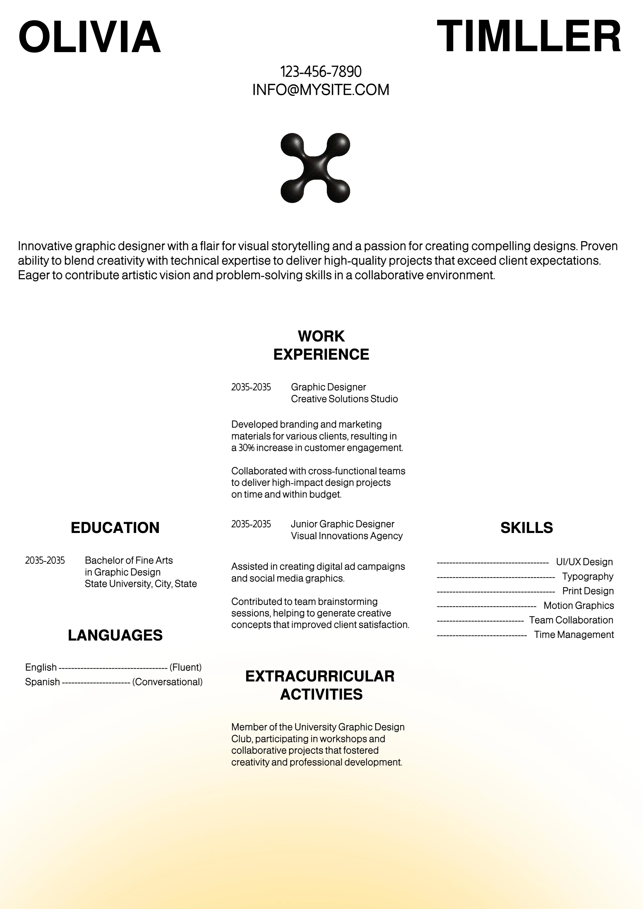 Bold Modern Graphic Designer Resume