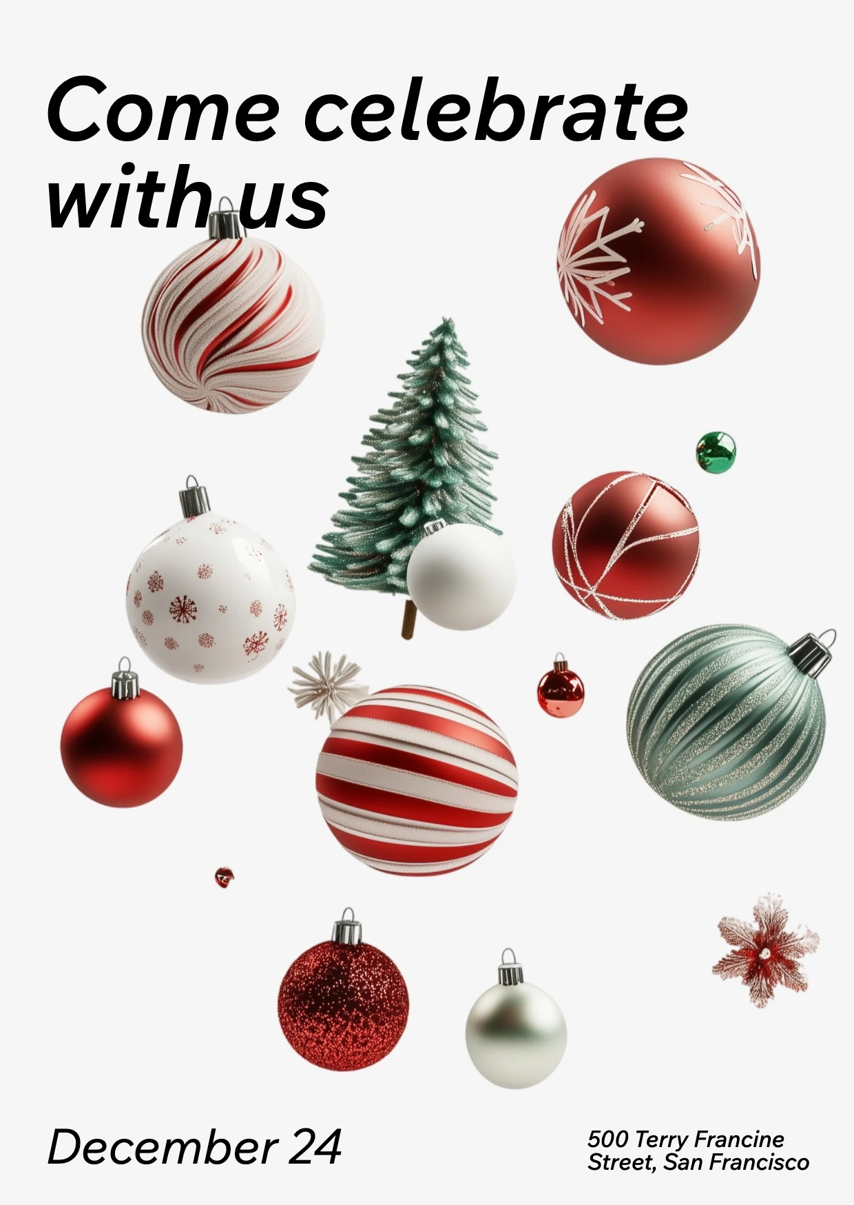 Playful 3D Christmas Invitation