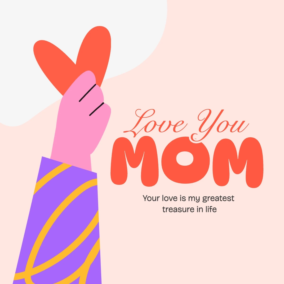 Cute Illustrative Mother's Day Greeting Card