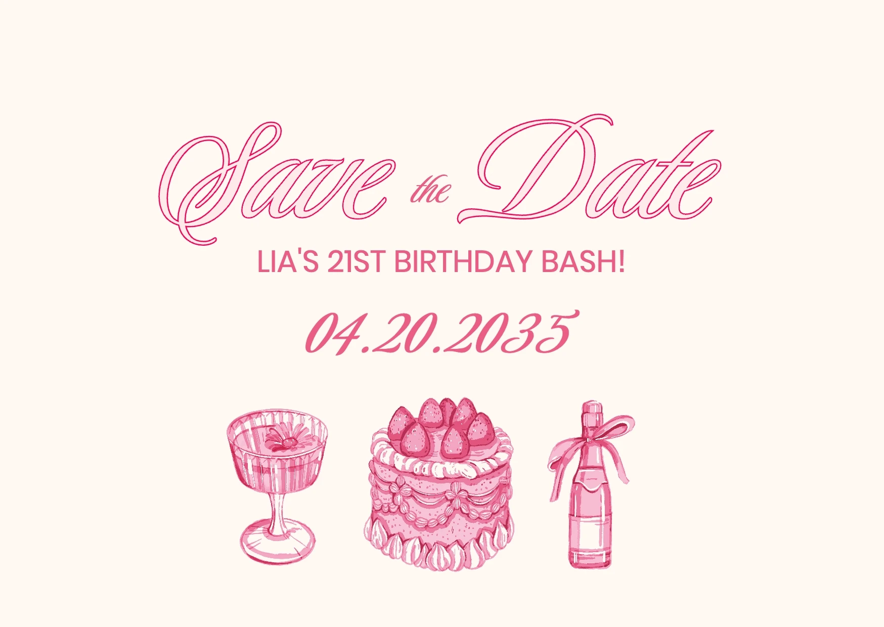 Classic Vintage Clean Save The Date Birthday Invitation