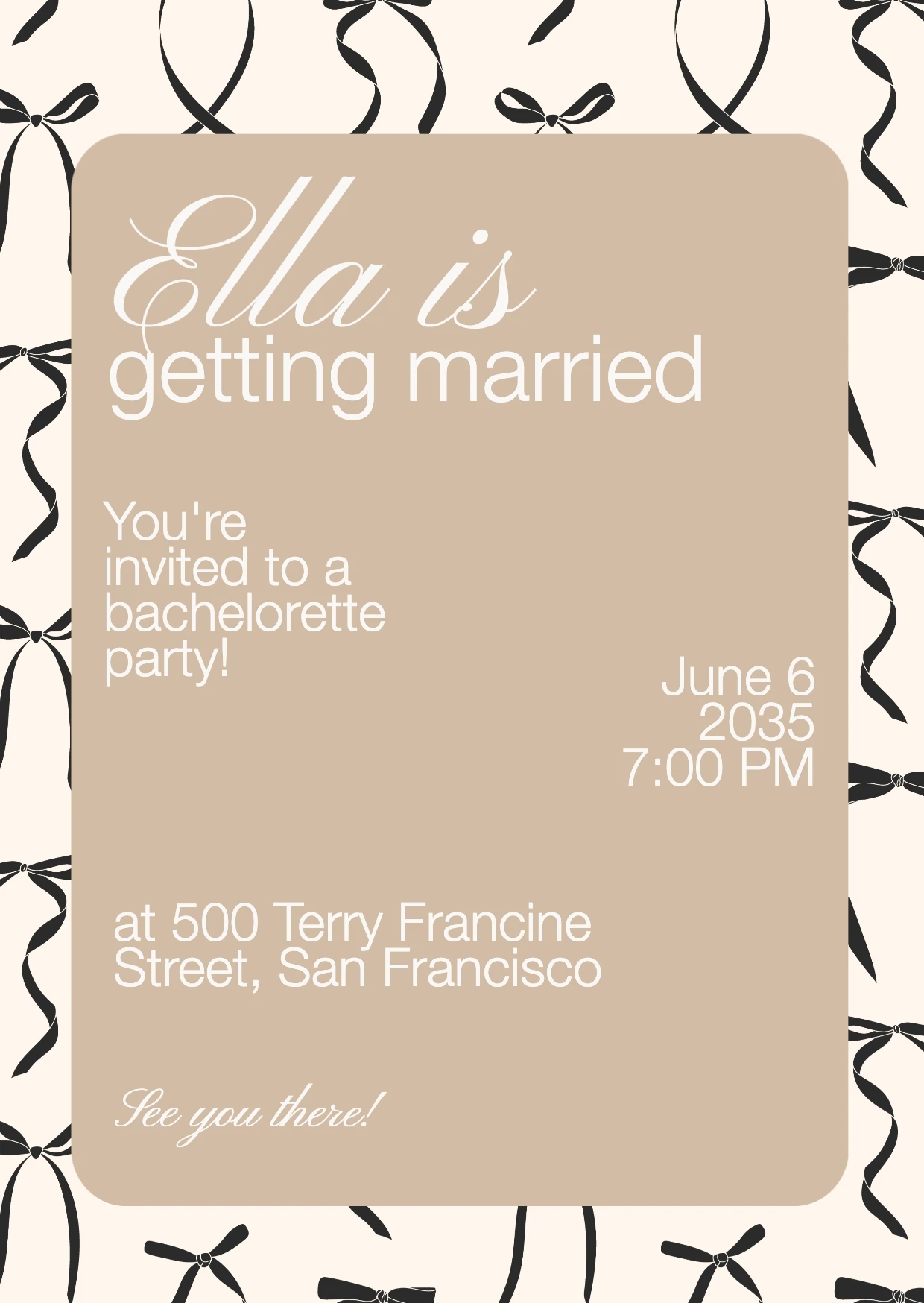 Minimalist Romantic  Bachelorette Invitation