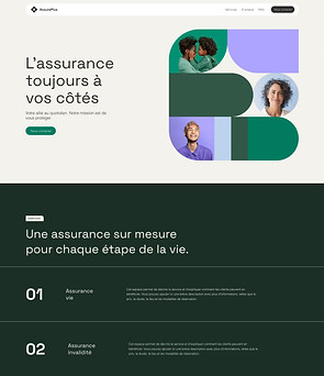 Page d'atterrissage de compagnie d'assurance