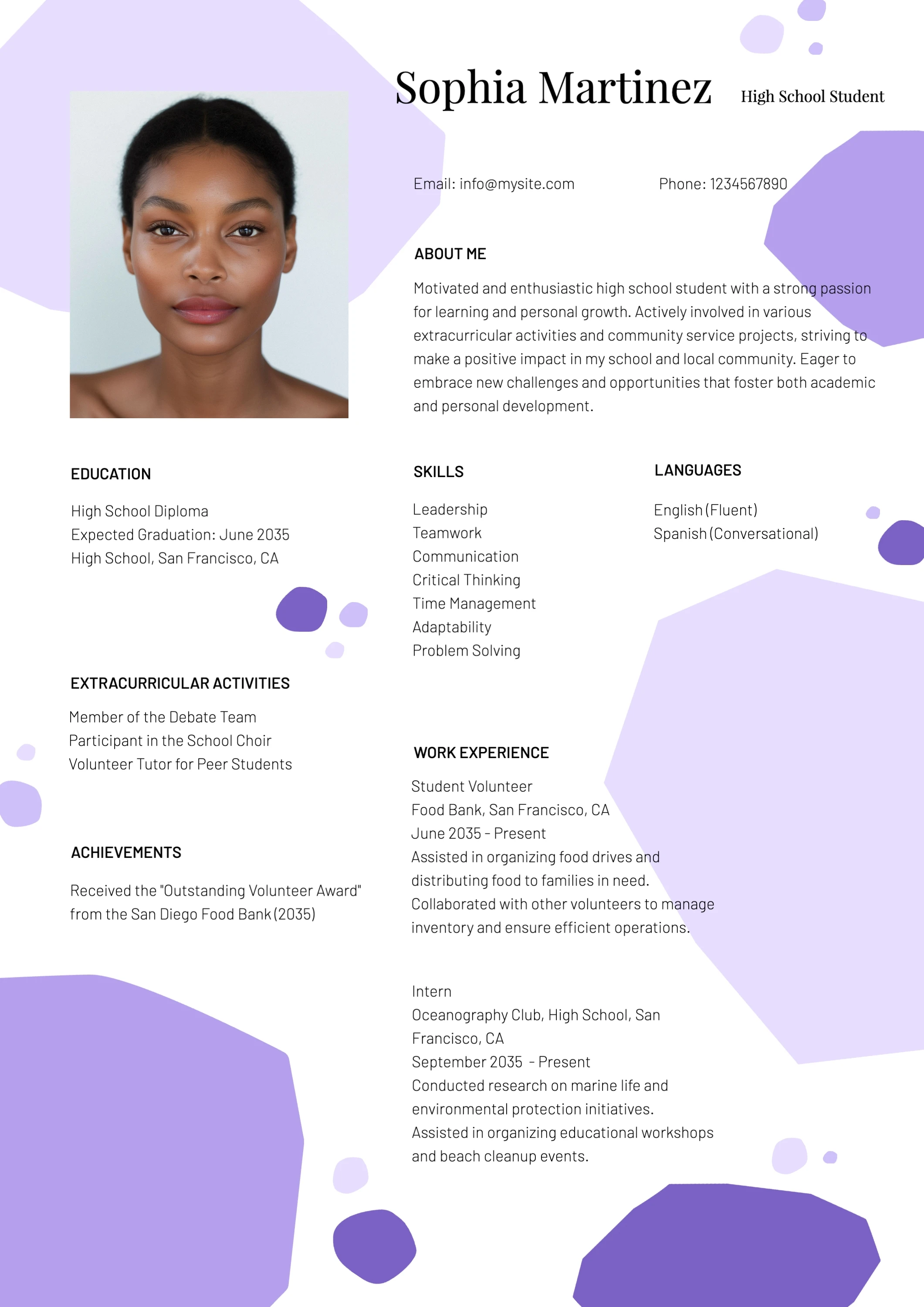 Playful Clean High School Resume