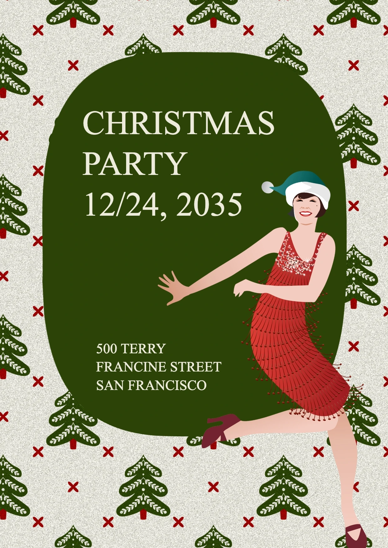 Playful Illustrative Colorful Christmas Invitation