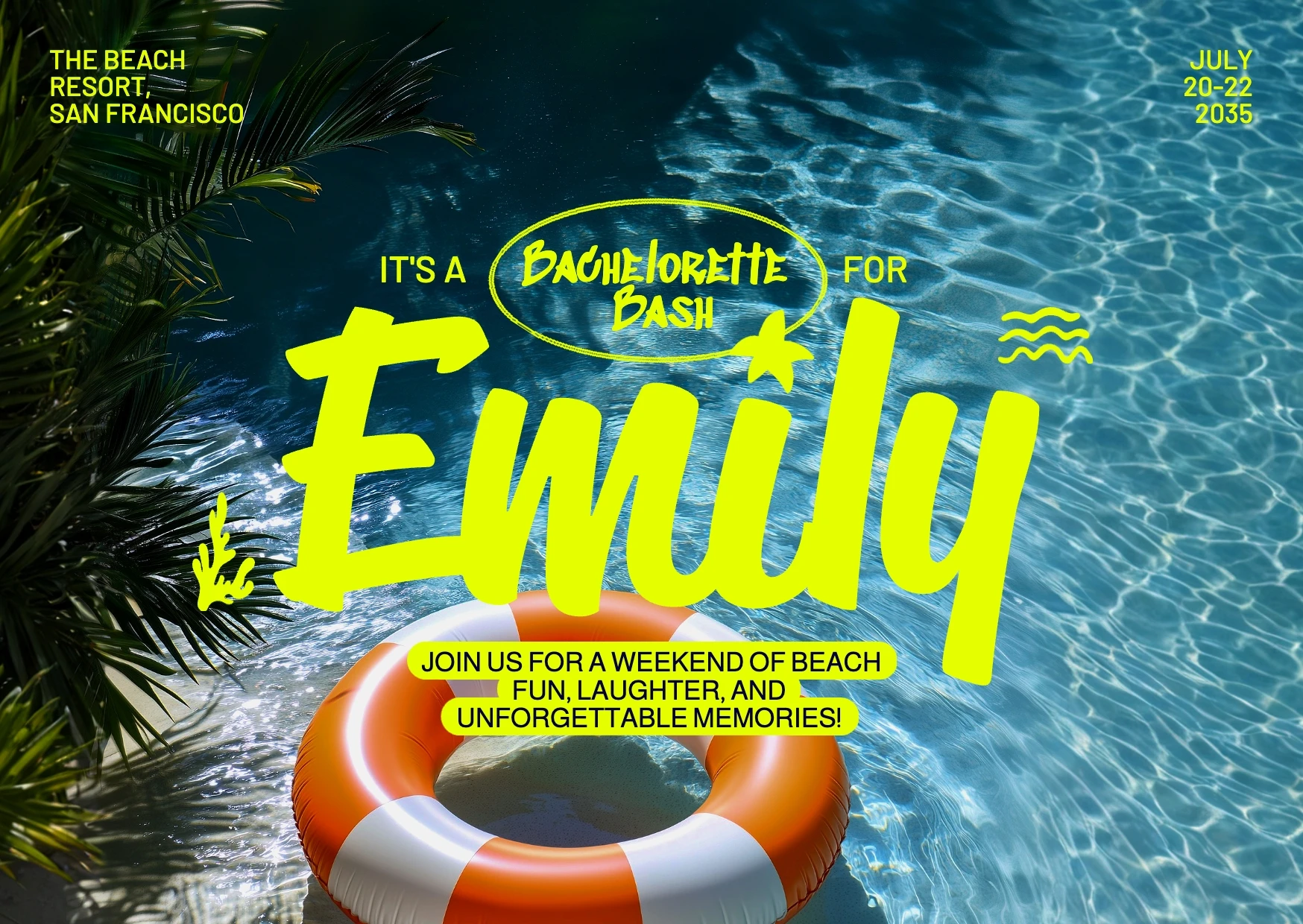 Playful Colorful Bachelorette Invitation