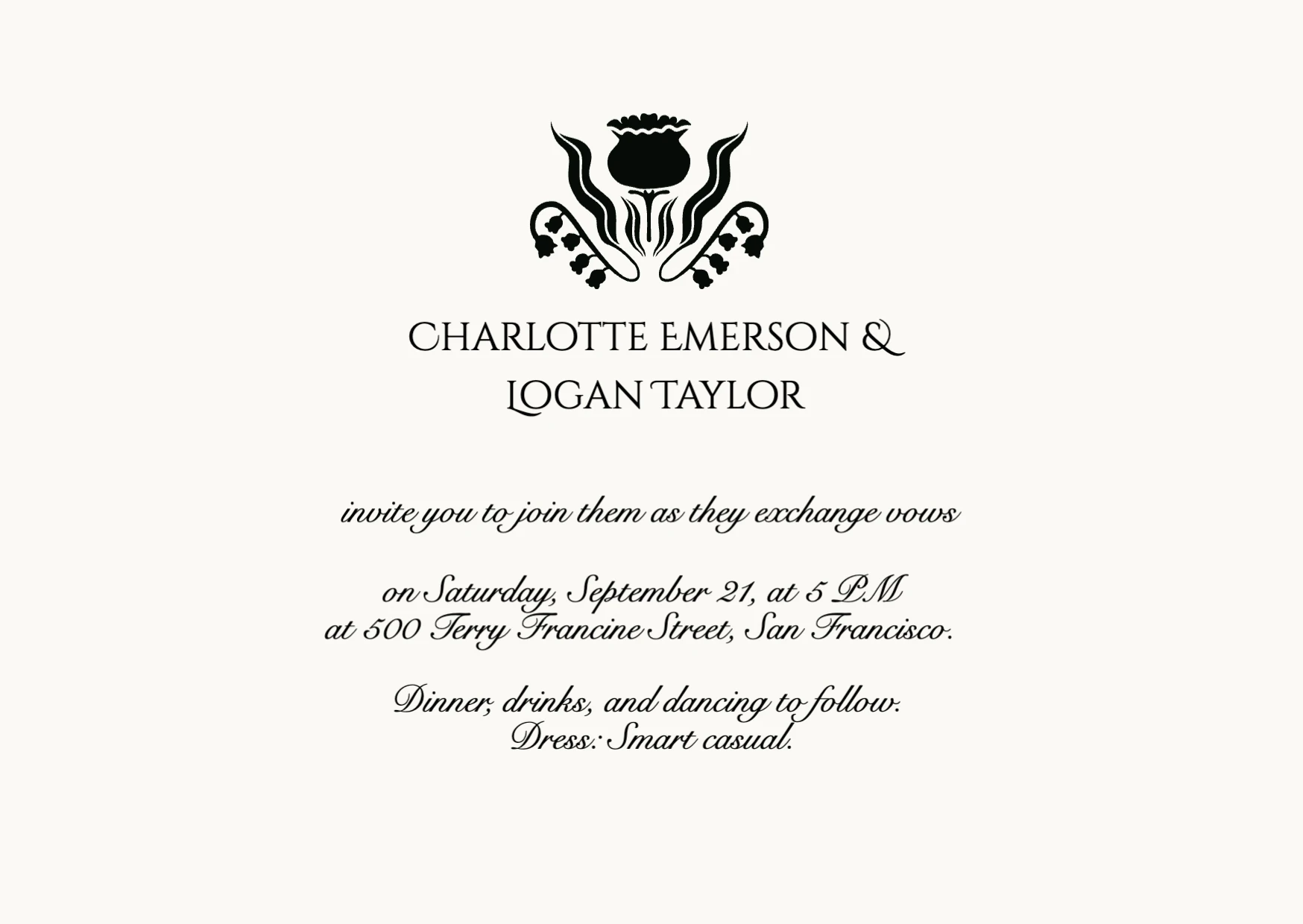 Minimalist Elegant Clean Wedding Invitation