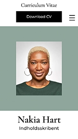 Portefølje & CV hjemmesideskabeloner – Creativt CV 