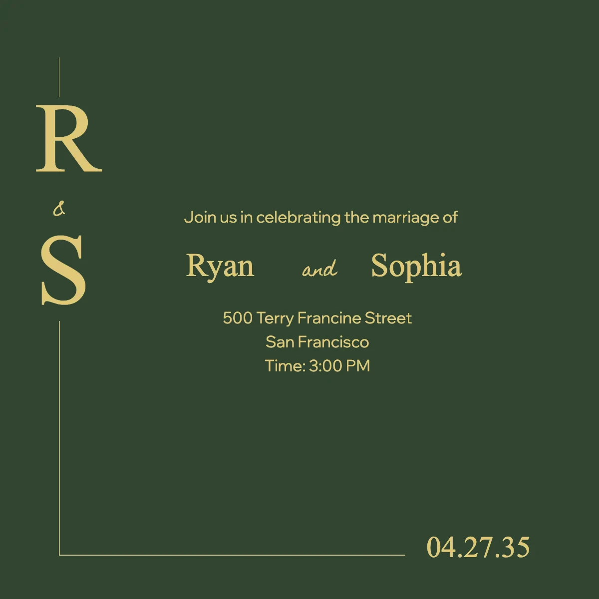 Elegant Dark Wedding Invitation