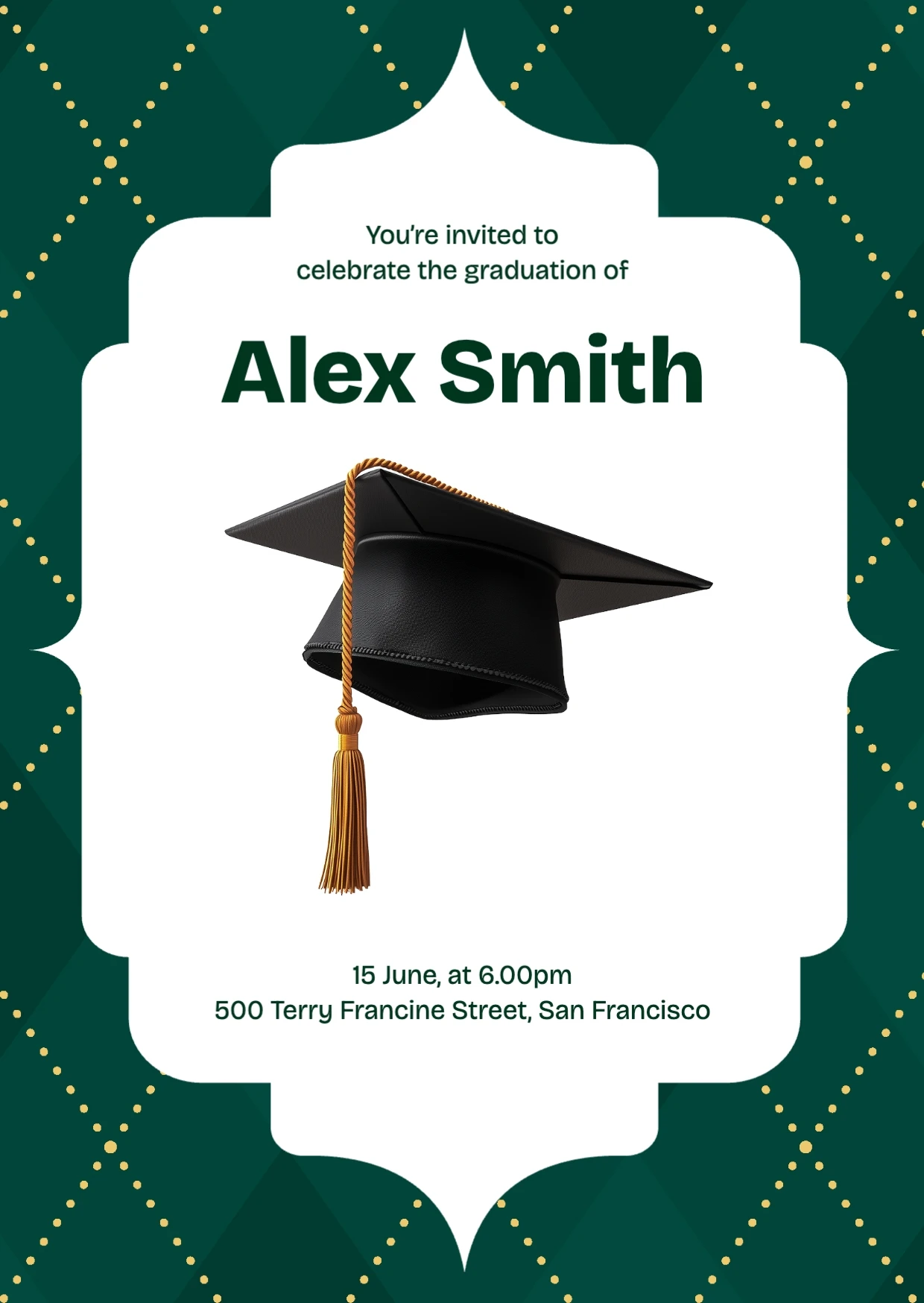Modern Clean Graduation Invitation