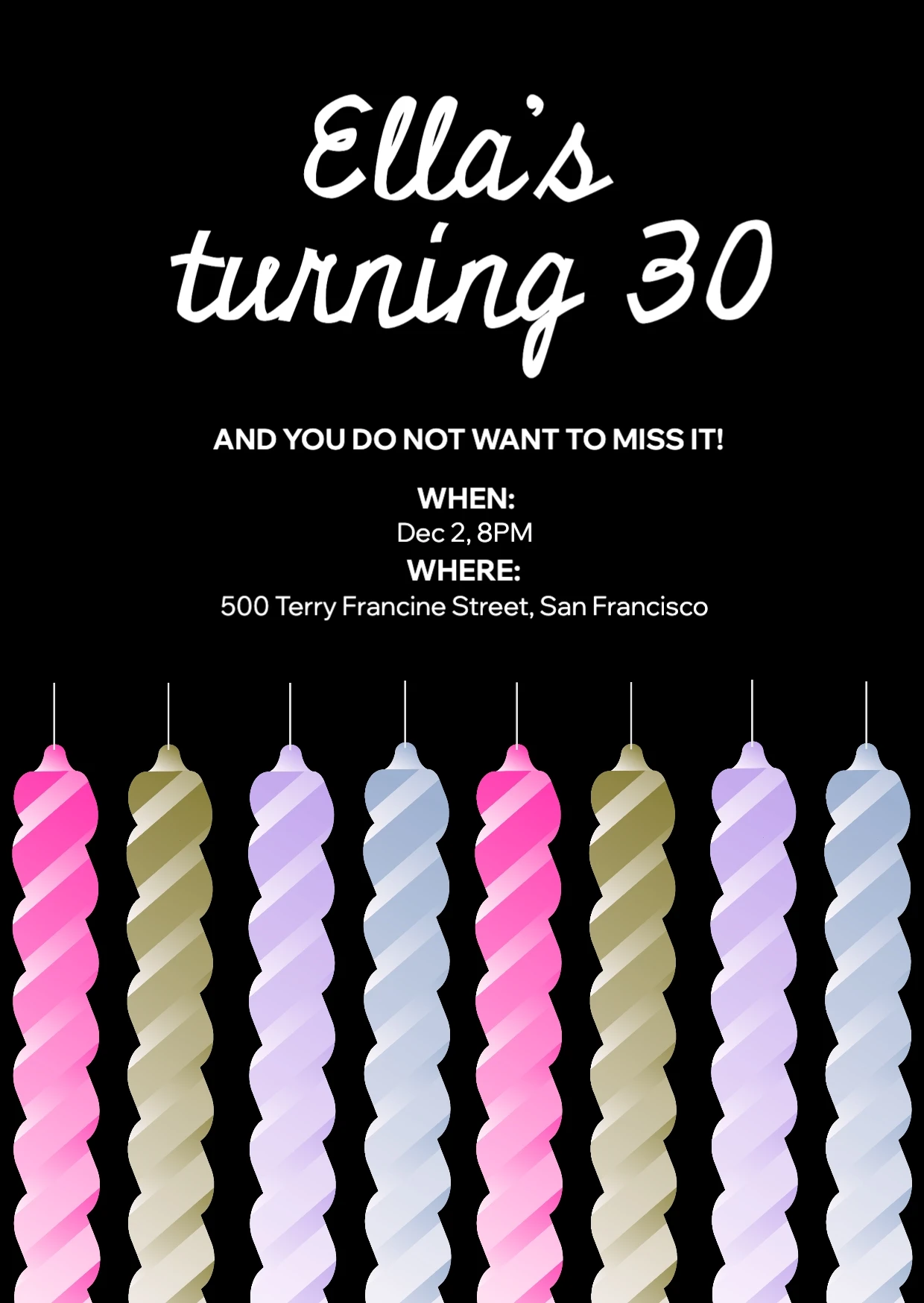 Modern Illustrative Birthday Invitation