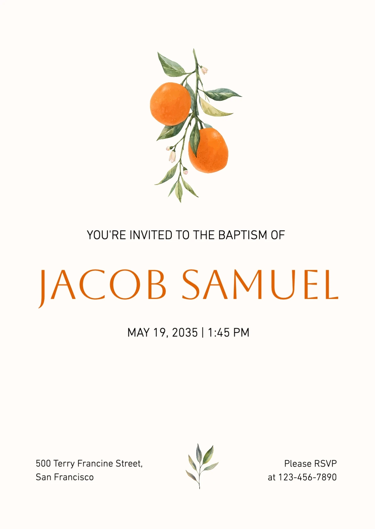 Minimalist Clean Baptism Invitation