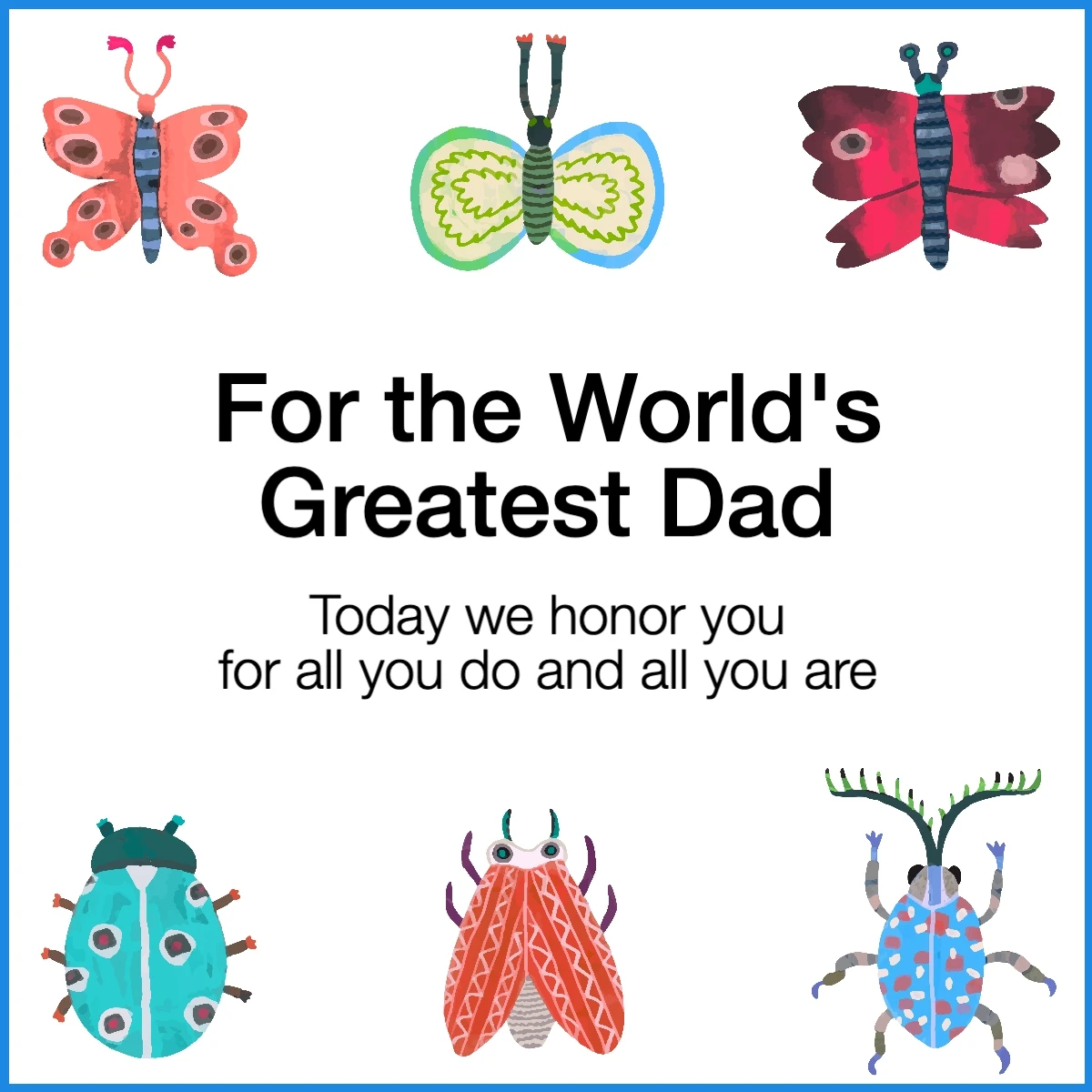 Handmade Colorful Father's Day Greeting Card