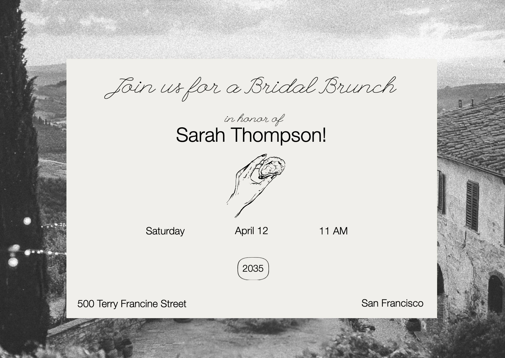 Vintage Elegant  Brunch Invitation