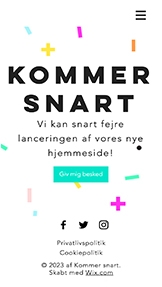 Begivenheder hjemmesideskabeloner – Landingsside - kommer snart