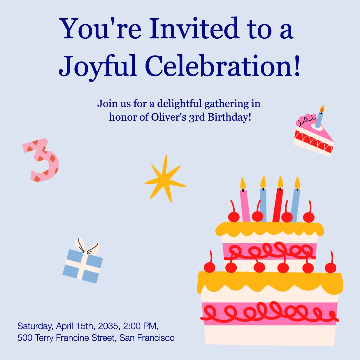 Playful Colorful Birthday Invitation