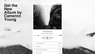 เทมเพลตเว็บไซต์ ดนตรี - Landing Page อัลบั้มใหม่
