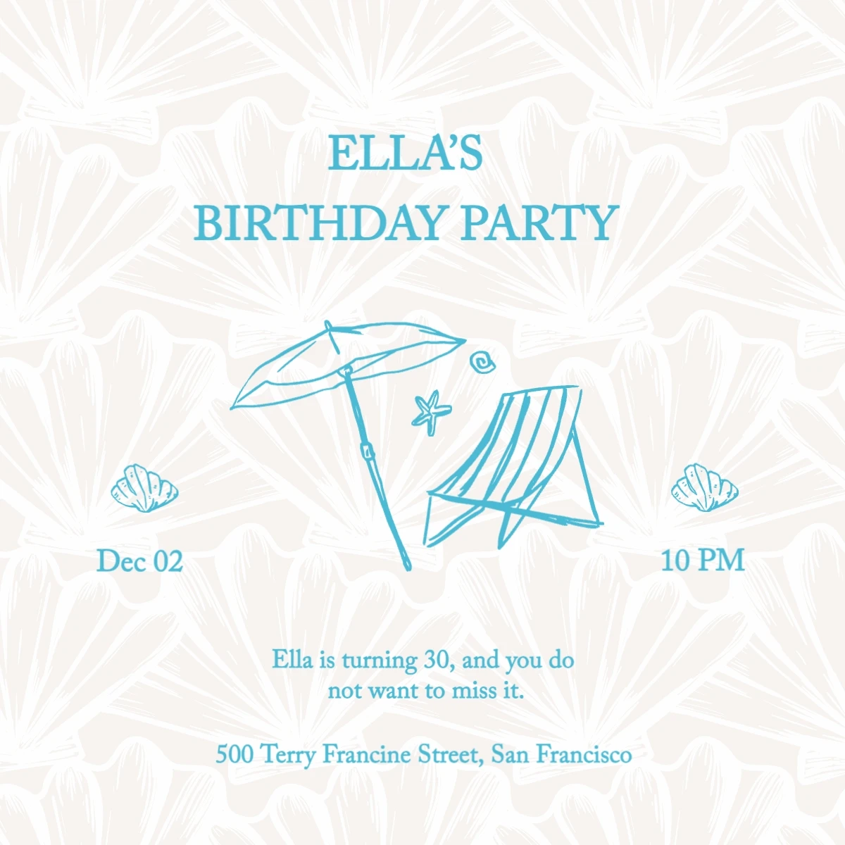 Classic Simple  Birthday Invitation